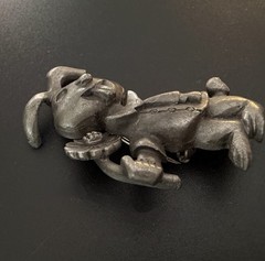 Pewter Bunny Rabbit Brooch Pin Flower Collar Big Teeth Easter Spring Jewelry VTG