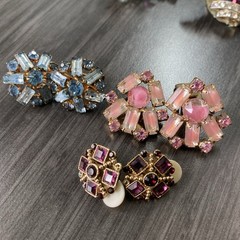 Rhinestone Earring Jewelry Lot – Vtg Rhinestone Earring Lot – Czechoslovakia