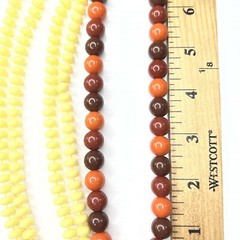 H3 Lot Yellow Orange Brown 70s Resin Acrylic Beaded Boho Hippie retro necklaces
