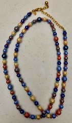 Joan Rivers Czech Republic Glass Bead Long Necklace & Bracelet Vintage