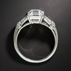 Art Deco Style 3.45Ct Lab Created Diamond Anniversary 14K White Gold Finish Ring