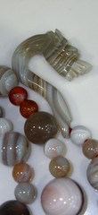 Gorgeous Asian Agate Bead Necklace With Carved Dragon Head Toggle closure