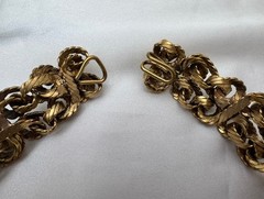 Vintage Gold Tone Twisted Rope Chain Statement Necklace Chunky 16.5”