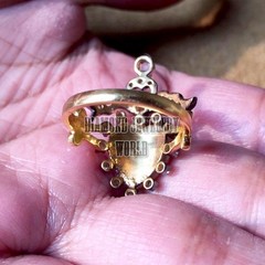 Vintage Style 0.73ctw Rose Cut Diamond Mother of Pearl Silver Heart Ring Jewelry