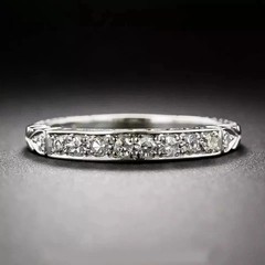 2Ct Art Deco Style Lab Created Diamond Engagement Band 14K White Gold FN Ring