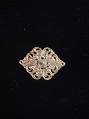 Vintage Filigree 22K Gold Plated Brass Stamping for Jewelry/Craft/Decoration NOS