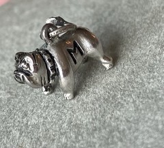 Vintage Sterling Silver Charm Of English Bulldog University Of Michigan Mascot