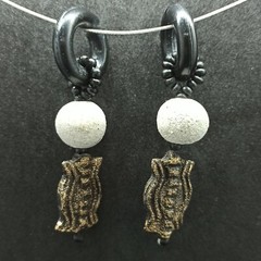 Authentic Vintage Bohemian Earrings Long US No Holes Clip Hoop Hippie Lightweigh