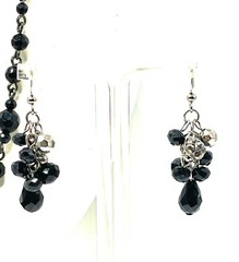 Victorian Gothic Black French Jet Glass Jewelry Set Vintage Curated