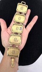 MAXIMAL ART John Wind Bunny Easter Rabbit Whimsical Gold Plated Bracelet Vintage