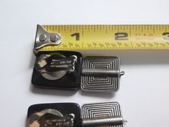 Jeff Lieb Vintage Designer Signed Clip Earrings Black Onyx Natural Stone