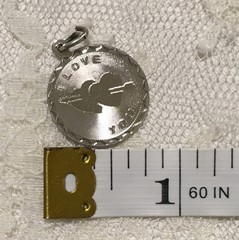 Vintage Sterling Silver Charm I Love You Double Hearts I love you Engraving 70s