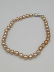 Vintage Genuine Champagne Fresh Water Pearls 14” Necklace