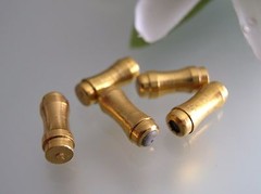 Vintage stick pins gold plated end cap holders