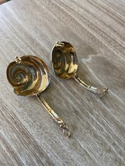 Vintage Gold Plated Spiral Scarf Clip Set