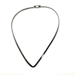 Vintage Escorcia Mexico 950 Silver Modernist Teardrop V-Shape Collar Necklace