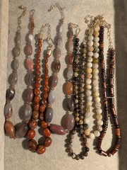 Lot of 6 sterling Desert Rose Traders DRT Genuine stone agate necklaces!