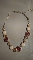 GUC! 18″ Gold-Tone Chain w/ Neutral Gem Tone Gems Fashion Statement Necklace