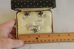 Vintage Alaska Black Diamond Hematite Jewelry Set in Original Box