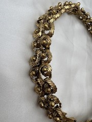 Vintage Gold Tone Twisted Rope Chain Statement Necklace Chunky 16.5”