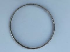 Vintage Danecraft Sterling Silver Flower Floral Swirl Bangle Bracelet 13 g 7.75″