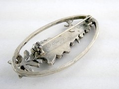 Vintage MASJ Maureen Ann Story Jones 1990 Silver Plated Pewter Foxglove Pin 9.2g