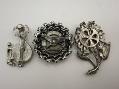 Vintage Jewelerama Brooch Lot Dog Flower Circle Wreath Pin