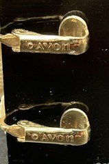 Vintage Avon Signed Ivory Plastic Jewelry Set Bracelet & Earrings Made in Japan