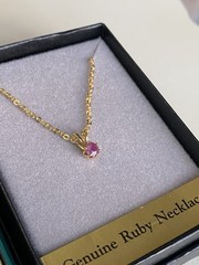 Set of 3 Vintage Ronte of Beverly Hills Necklaces -Opal, Emerald & Ruby Orig Box