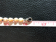 Vintage Peach Genuine Cultured Pearl Strand Necklace Baroque Knotted 16″ P21