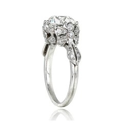 3Ct Round Lab Created Diamond Vintage Style Wedding Engagement 14K Gold FN Rings