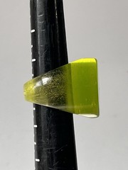 Vintage Size 7 Lucite Ring Chunky Statement Crystal Green HIGH Flat Top Unisex
