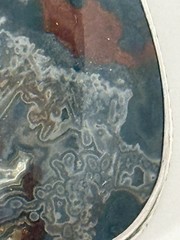 Vintage Crazy Lace Agate Pendant Natural Stone Sterling Silver Cabochon