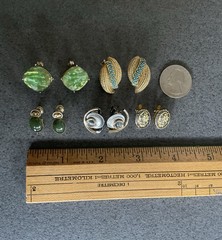 Vintage Lot of Clip On Earrings Excellent Condition Napier Damascene ￼￼￼