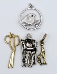 Vtg Charm Lot 15 Pendant Laurel Birch Cat Monet Kite Seagrams Barrel Craft Wear