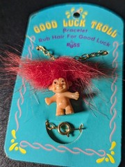 Vintage Russ Good Luck Troll Bracelet Red Hair Unused