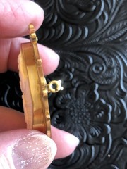 1800’s Antique Victorian Large Cameo Pin Rebecca At Well Landscape