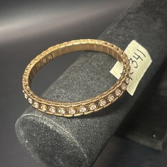 Vintage Speidel Stainless Steel CZ Stretch Bracelet Copper Color Unisex Adult