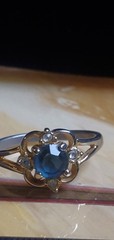Vintage BLUE & Clear COLOR STONE RING