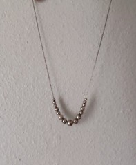 Vintage Estate Sterling Silver Graduated Sliding Ball Necklace Chain 20″ Long