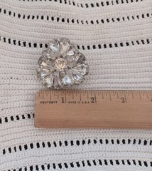 Eisenberg 1940s Large (2″) Flower Brooch; all stones intact, none missing/cracks