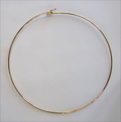AWESOME METAL CHOKER NECK WIRE ROUND CIRCULAR 16 gauge wire GOLD TONE