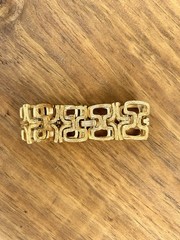 Crown Trifari Goldtone Textured Link Bracelet Mid Century Modern Style 7.5”