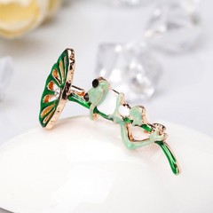 2Pcs Frog Lotus Leaf Brooch Animal Lapel Pin Cute Women Daily Party Jewelry Gift