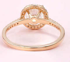 1.37TCW Round Cut White Moissanite Women’s Halo Party Ring In 10K Yellow Gold FN