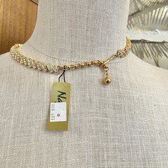 Vintage NWT UNUSED Napier Gold Diamante Crystal Rhinestone Choker Link Necklace