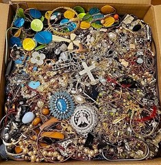 Tangled Unsearched Huge Jewelry Lot VTG Vintage & Mod Junk & Good Mix Resell Fun