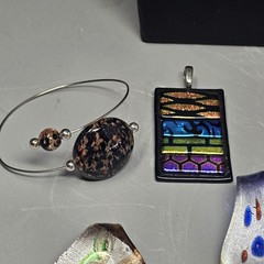 Glass Pendants Earrings Lot Fused Art Re-seller Keep Some Give Some Sell Some