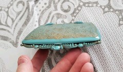 Scarce Vintage Kreisler “Golden Fantasy” Turquoise Ornate Jewelry Box