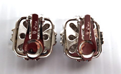 Vintage TJ CZ Clip-on Earrings Silver & Gold Tone 1980s High End Any Occasion